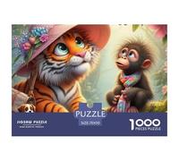 Rompecabezas de Tigre de 1000 Piezas, Animales Salvajes feroces para Adultos, Juego Educativo, Hermosa decoración, difícil, desafiante, para cumpleaños Masculino y Femenino, Regalos