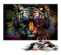 Rompecabezas de Tigre de 1000 Piezas, Ideal para Adultos, Actividades Familiares, decoración del hogar, Regalo navideño, 26x38cm/10,23x14,96 Pulgadas.