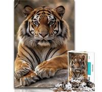 Rompecabezas de Tigre de 1000 Piezas para Adolescentes Ayuda a ejercitar el Cerebro Juguetes adictivos para Cultivar la Paciencia Un Gran Regalo (75x50cm)