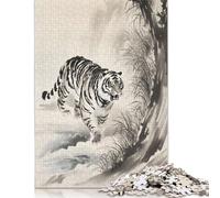 Rompecabezas de Tigre de Caza, de cartón 100% Reciclado, para niños y Adultos a Partir de 12 años, 1000 Piezas (26 x 38 cm)