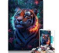 Rompecabezas de Tigre de la Jungla para Adolescentes, 1000 Piezas, un desafío difícil y antiestrés, Toda la Familia (38x26cm)