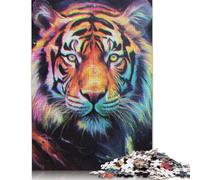 Rompecabezas de Tigre de neón Premium, 100% Reciclado, Rectangular, para Adultos y Adolescentes, 1000 Piezas (75 x 50 cm)