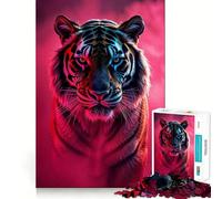 Rompecabezas de Tigre en luz de neón para Adultos, 1000 Piezas, Juguete Inteligente, Divertido y Casual, Corte preciso, Regalo artístico 50x75cm