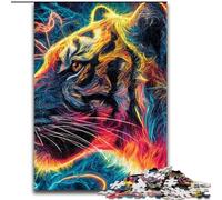 Rompecabezas de Tigre Misterioso de 1000 Piezas para Adultos, Juego Educativo, decoración del hogar, Regalo de cumpleaños, Arte Mural (50x75cm)