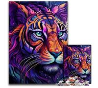 Rompecabezas de Tigre psicodélico de 1000 Piezas para Adultos, Cerebro, Actividad educativa para Adolescentes, 26x38cm/10,23x14,96 Pulgadas.