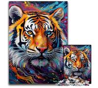 Rompecabezas de Tigre psicodélico de 1000 Piezas. Rompecabezas Imposible para Adultos cumpleaños y festividades. 26x38cm/10,23x14,96 Pulgadas.