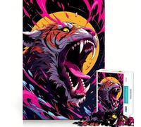 Rompecabezas de Tigre rugiente con Detalles Abstractos en Rosa para Adolescentes, 1000 Piezas, Juguete Que desafía la Mente, diversión Relajante, Corte preciso, Regalo Festivo (50x75cm)