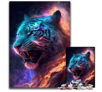 Rompecabezas de Tigres relámpago Coloridos de 1000 Piezas para Adultos, Rompecabezas de cartón reuniones Familiares, cumpleaños y festividades, 26x38cm/10,23x14,96 Pulgadas