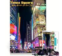 Rompecabezas de Times Square de Noche para Adultos, 1000 Piezas, Juego Inteligente, patrón para aliviar la tensión, Regalo conmovedor 50x75cm