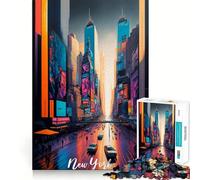 Rompecabezas de Times Square de Nueva York para Adultos, 1000 Piezas, Juguete Intelectual para aliviar el estrés, Corte preciso, (38x52cm)