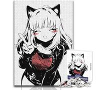 Rompecabezas de Tinta de Catgirl de Anime Kawaii para Adultos, 1000 Piezas, Actividad educativa de concentración, Ocasiones Festivas, tamaño 38x52cm