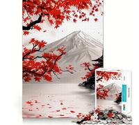 Rompecabezas de Tinta Japonesa Samurai Kanji en Rojo y Negro para Adultos, 1000 Piezas, Mejora la Memoria, relaja la Mente, Pieza de colección de Arte de Bordes Afilados (38x52cm)