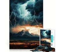 Rompecabezas de tormenta eléctrica en la montaña, 1000 Piezas, para Adolescentes, para Fortalecer la Memoria, para el hogar, para el Ocio, con Bordes limpios, un Regalo entrañable (38x26cm)