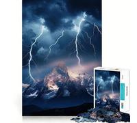 Rompecabezas de tormenta eléctrica en la montaña para Adolescentes, 1000 Piezas, Juguete de lógica Resistente, diversión compartida, Bordes Transparentes, Regalo Encantador (50x75cm)