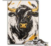 Rompecabezas de Toro Dorado Negro para Adolescentes, 1000 Piezas, Juego desafiante y Familiar, Regalo de cumpleaños, decoración de Pared 50x75cm
