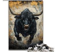 Rompecabezas de Toro Dorado Negro para Adultos, 1000 Piezas, Ideal para Relajarse y Disfrutar del Tiempo Libre, fomenta el Amor en Pareja 50x75cm