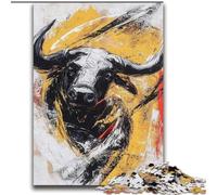 Rompecabezas de Toro Negro y Dorado para Adultos 2000 Piezas, Actividades Familiares Divertidas en casa, Regalo de cumpleaños, Regalo de Viaje (70x100cm)