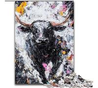 Rompecabezas de Toro Negro y Dorado para Adultos y Adolescentes, 1000 Piezas, Apto para Mayores de 14 años Ideas de Regalo para decoración del hogar (26x38cm)