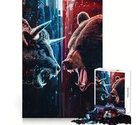 Rompecabezas de Toros contra Osos para Adolescentes,1000 Piezas,Desafío Inteligente,Pasatiempo Relajante,Cierre Fino,Regalo Navideño Ideal (38x52cm)