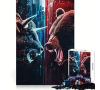 Rompecabezas de Toros contra Osos para Adolescentes,1000 Piezas,para ejercitar la Mente,para Relajarse,con Bordes (38x26cm)