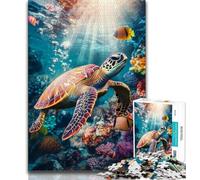 Rompecabezas de Tortuga de fantasía para Adultos, 1000 Piezas, difícil de Aprender, Juguetes educativos, Juegos Familiares con póster a Juego y Hoja de Trivia (50x75cm)