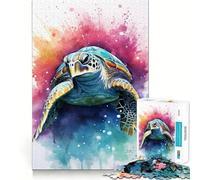 Rompecabezas de Tortuga Marina de 1000 Piezas para Adolescentes, Juguete Que desafía la Mente, pasatiempo Tranquilo, Corte preciso, Regalo de Temporada (38x52cm)