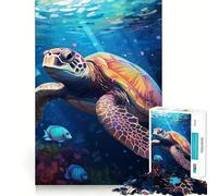 Rompecabezas de Tortuga Marina de 1000 Piezas para Adultos Que Mejora la Memoria y Alivia la ansiedad Decoración de Pared con Bordes Afilados (50x75cm)