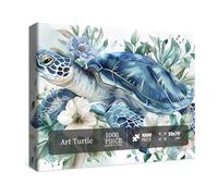Rompecabezas de Tortuga Marina para Adultos, Rompecabezas de 1000 Piezas, Rompecabezas de Arte de Pintura de Flores, Rompecabezas de 1000 Piezas de Naturaleza, Rompecabezas difícil y desafiante para