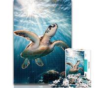 Rompecabezas de Tortugas Marinas de 1000 Piezas para Adultos y Adolescentes Juguetes de Entretenimiento Familiar, Toda la Familia 50x75cm