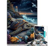Rompecabezas de Tortugas Marinas para Adolescentes, 1000 Piezas, para Pasar el rato en casa, Cada Pieza es única, un Juego Familiar desafiante y Divertido, 50x75cm
