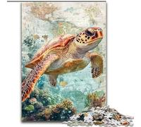 Rompecabezas de Tortugas Marinas para Adultos, 1000 Piezas, desafiantes, Pero Divertidos y Divertidos Regalo de cumpleaños, decoración de Pared 26x38cm