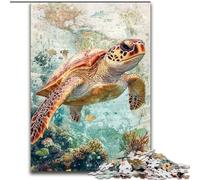 Rompecabezas de Tortugas Marinas para Adultos, Apto para Mayores de 14 años Diversión Familiar Es un Regalo Ideal para Toda la Familia 50x75cm