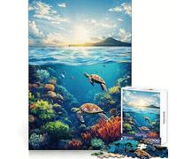 Rompecabezas de Tortugas Marinas y arrecifes de Coral de 1000 Piezas para Adultos Juguete Inteligente para el hogar Bordes Lisos Artículo de colección (50x75cm)