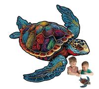 Rompecabezas de tortugas - Puzzle irregular en forma de animal, piezas de madera coloridas para adultos y niños, juego educativo de pensamiento, juguete de arte con mano de obra fina | Nacimiento