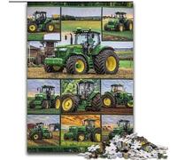 Rompecabezas de Tractor agrícola de 1000 Piezas para Adultos Juego desafiante para Jugar en Familia con póster y Hoja de Trivia (26x38cm)
