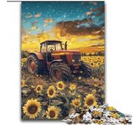 Rompecabezas de Tractor en un Campo de Girasoles para Adultos y Adolescentes, 2000 Piezas, Actividad Familiar con póster y Hoja de Trivia para Mayores de 14 años (70x100cm)