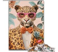 Rompecabezas de Traje con Estampado de Leopardo para Adultos y Adolescentes, 1000 Piezas, Actividad Familiar con póster a Juego y Hoja de Trivia para Mayores de 14 años (26x38cm)
