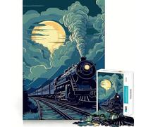 Rompecabezas de Tren Antiguo de 1000 Piezas para Adolescentes, Juguete de Habilidad, Tiempo Tranquilo, Corte Exacto, Regalo increíble (38x52cm)