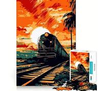 Rompecabezas de Tren Antiguo de 1000 Piezas para Adolescentes Juguete Educativo para Toda la Familia Corte de Calidad Regalo Elegante (38x26cm)