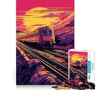 Rompecabezas de Tren Antiguo de 1000 Piezas para Adolescentes Juguete para estimular la lógica y aliviar la tensión Borde de Calidad Artículo de Santa Claus (38x26cm)