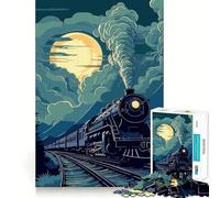 Rompecabezas de Tren Antiguo de 1000 Piezas para Adolescentes Juguete para estimular la lógica y aliviar la tensión Borde de Calidad Artículo de Regalo de Papá Noel (50x75cm)