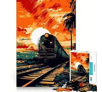 Rompecabezas de Tren Antiguo de 1000 Piezas para Adultos, Juguete para ejercitar la Mente, Juego de Interior, Pieza de Arte de Corte preciso (38x52cm)