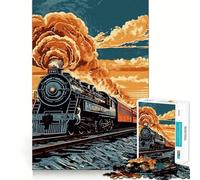 Rompecabezas de Tren Antiguo de 1000 Piezas para Adultos, Juguete para ejercitar la Mente, Tiempo Libre, diseño nítido, Regalo increíble (38x52cm)