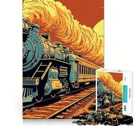 Rompecabezas de Tren Antiguo para Adolescentes, 1000 Piezas, Juego Inteligente, Tiempo en Familia, patrón de ensamblaje, elección de Deseos de Papá Noel (50x75cm)