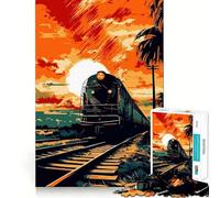 Rompecabezas de Tren Antiguo para Adolescentes, 1000 Piezas, para estimular la Memoria, Juego de Mesa, Montaje de imágenes, (50x75cm)