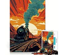 Rompecabezas de Tren Antiguo para Adolescentes, 1000 Piezas, para estimular la Memoria, Juego de Mesa, Montaje de imágenes, (38x52cm)