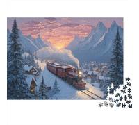Rompecabezas de Tren con Paisaje. Divertido Juego Educativo Apto para Toda la Familia. Alta dificultad, Pero no Aburrido. 1000 Piezas (75x50cm).