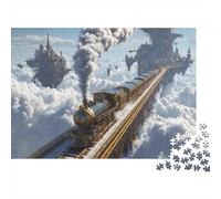 Rompecabezas de Tren con Paisaje. Ideal para Entretenimiento Familiar. Divertido y Bonito. Alta dificultad. 300 Piezas (40x28cm).
