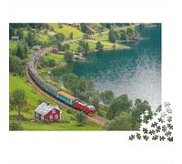 Rompecabezas de Tren con Paisaje. Ideal para Entretenimiento Familiar. Divertido y Bonito. Alta dificultad. 300 Piezas (40x28cm).