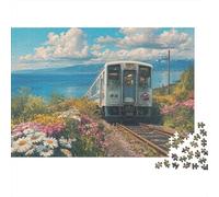 Rompecabezas de Tren con Paisaje. Ideal para Entretenimiento Familiar. Divertido y Bonito. Alta dificultad. 1000 Piezas (75x50cm).